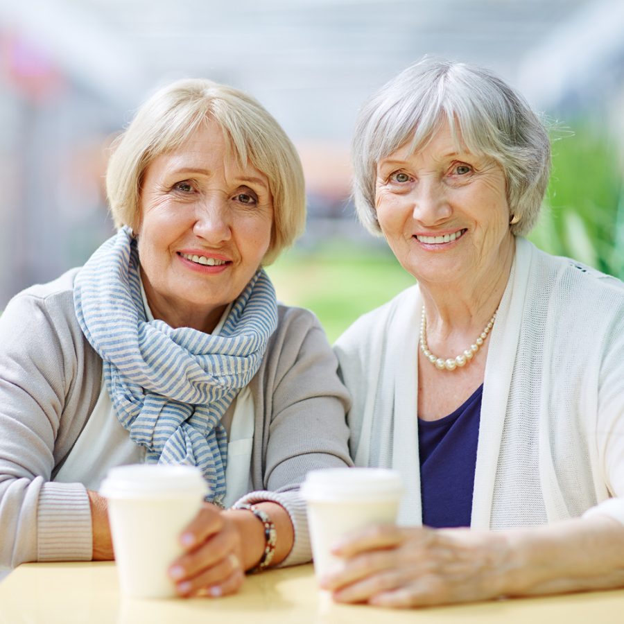 older ladies having coffee