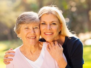 mother and daughter hugging