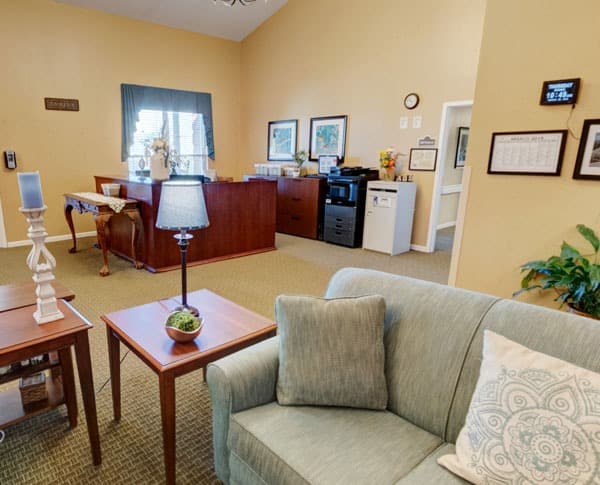 lobby and receptionist desk