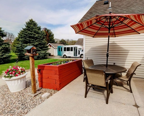 back patio with furniture