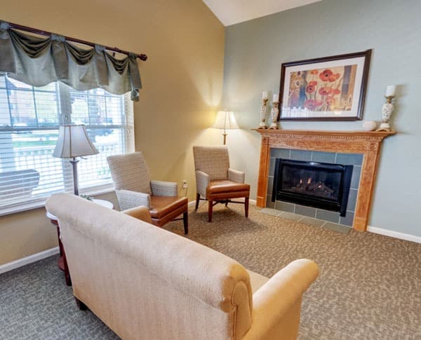 living room with fireplace