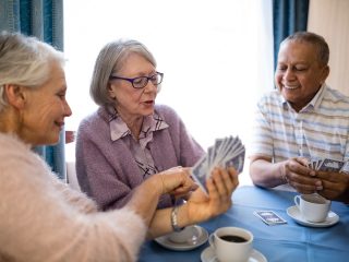 friends playing cards