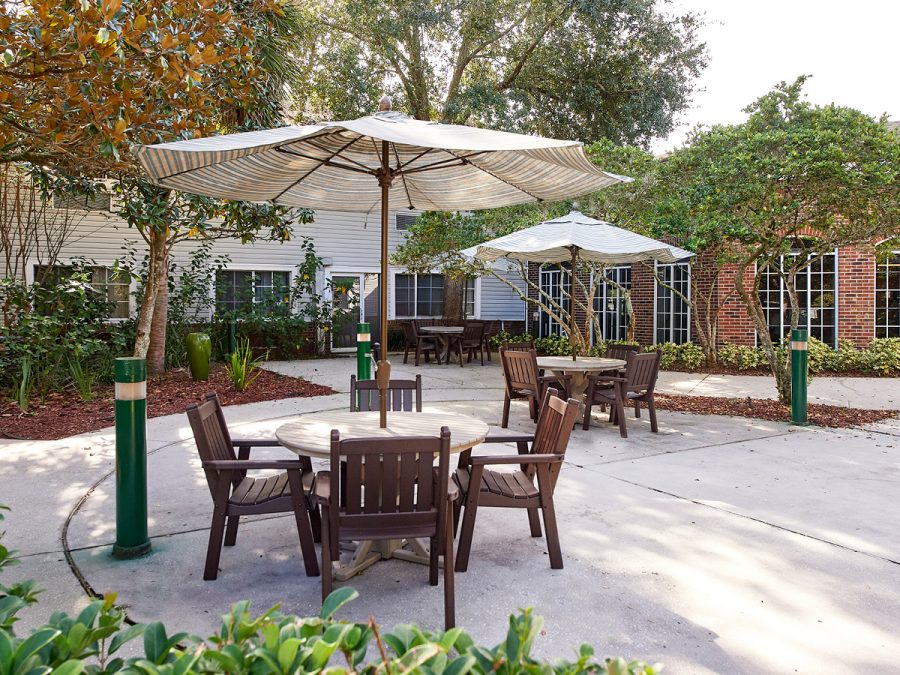 outside patio furniture with umbrella