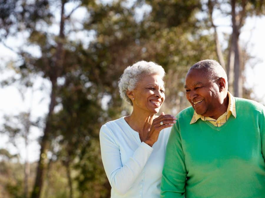 couple laughing together