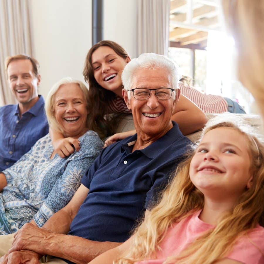 family sharing a laugh