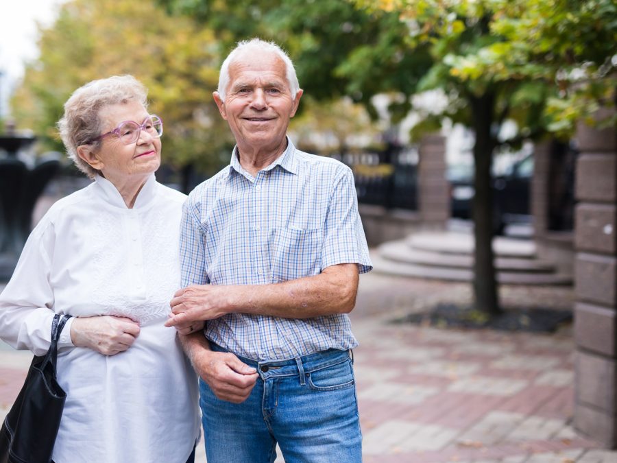 couple walking in the park